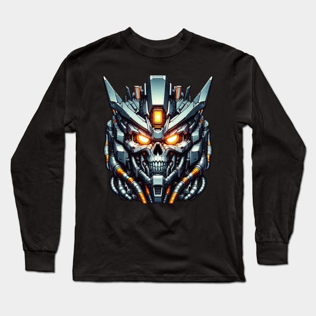 Biomech Skull S01 D10 Long Sleeve T-Shirt by Houerd